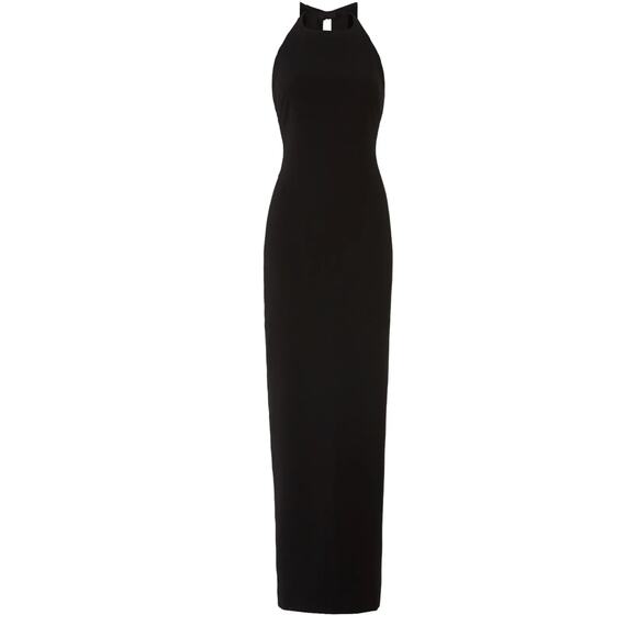 Badgley Mischka Black Bow Gown Size 14 Breakfast Tiffanys Formal Designer $740 - Picture 3 of 11